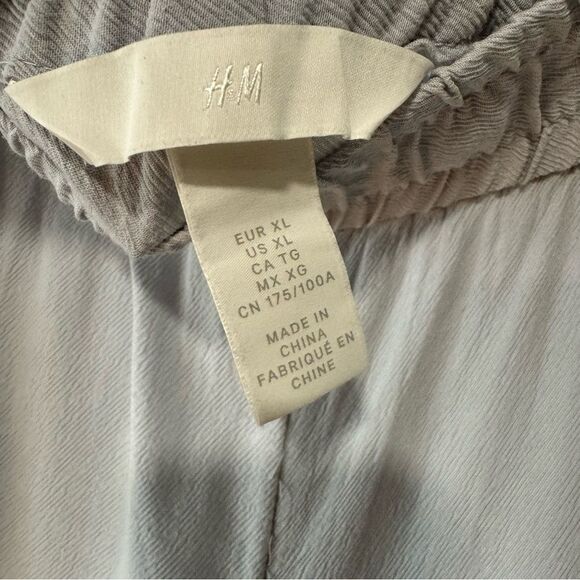 H&M Light Gray Blue Elastic Waist Wide Leg Pants - Picture 9 of 10